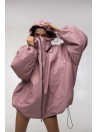 Bomber hoodie oversize dusty pink jacket