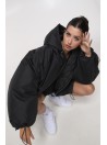 Bomber hoodie oversize jacket black