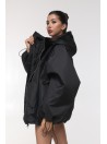 Bomber hoodie oversize jacket black