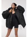 Bomber hoodie oversize jacket black