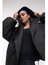 Bomber hoodie oversize jacket black