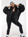 Bomber hoodie oversize jacket black