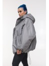 Bomber hoodie oversize grey jacket