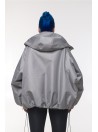 Bomber hoodie oversize grey jacket