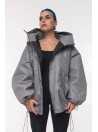 Bomber hoodie oversize grey jacket