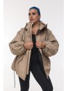 Bomber hoodie oversize jacket mocca