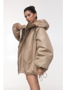 Bomber hoodie oversize jacket mocca