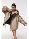 Bomber hoodie oversize jacket mocca