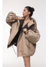 Bomber hoodie oversize jacket mocca