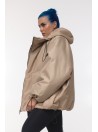 Bomber hoodie oversize jacket mocca