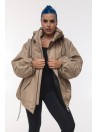 Bomber hoodie oversize jacket mocca