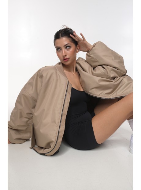 Bomber oversize jacket mocca