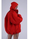 Kurtka bomber hoodie oversize red