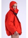 Kurtka bomber hoodie oversize red