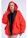 Kurtka bomber hoodie oversize red