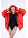 Kurtka bomber hoodie oversize red