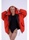 Kurtka bomber hoodie oversize red