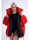 Red bomber jacket oversize