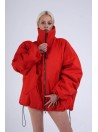 Red bomber jacket oversize