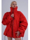 Red bomber jacket oversize