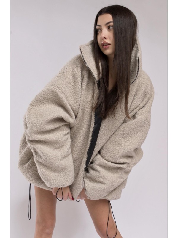 Teddy bomber jacket in mocca