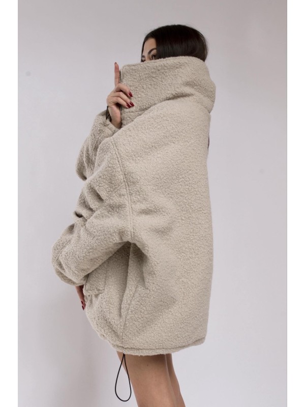 Teddy bomber jacket in mocca