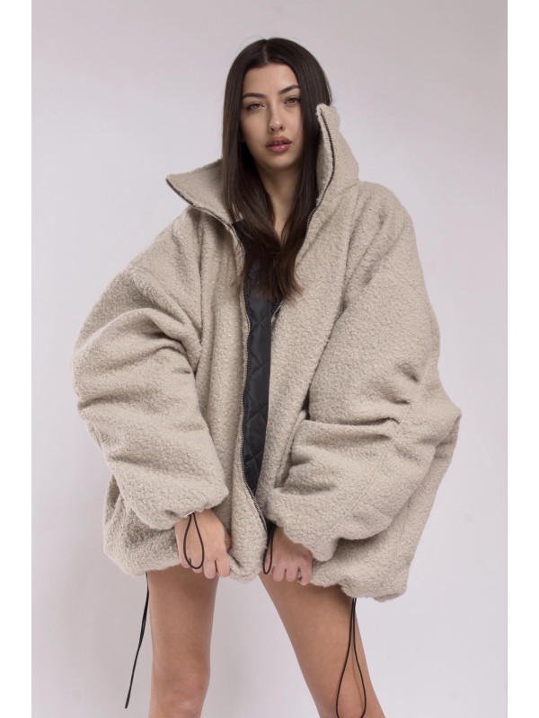 Teddy bomber jacket in mocca