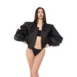 Shorty oversized bomber jacket in black