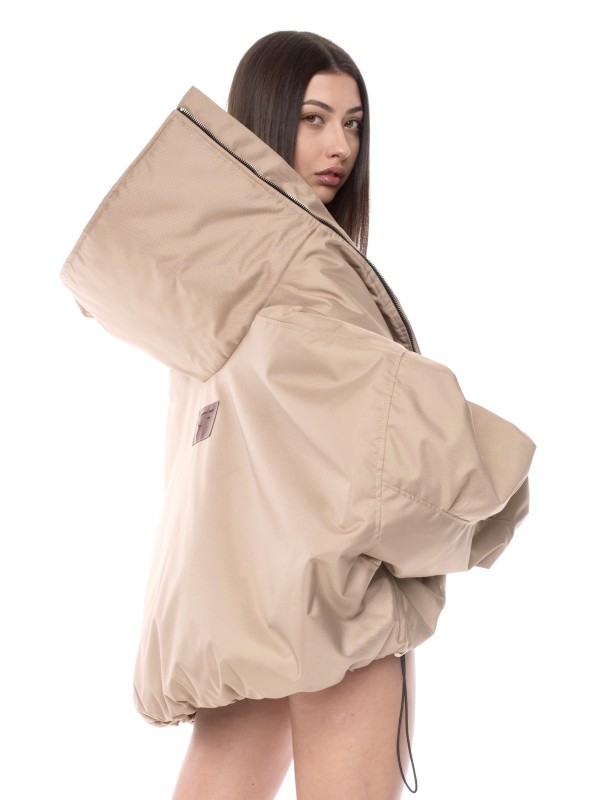 Shorty collar bomber jacket in mocca