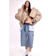 Shorty collar bomber jacket in mocca