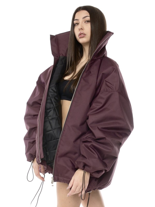 Kurtka typu bomber oversize burgund