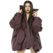 Burgundy oversized bomber jacket