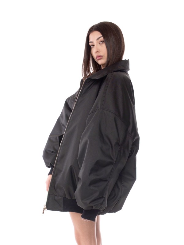 Oversized jacket bomber in black