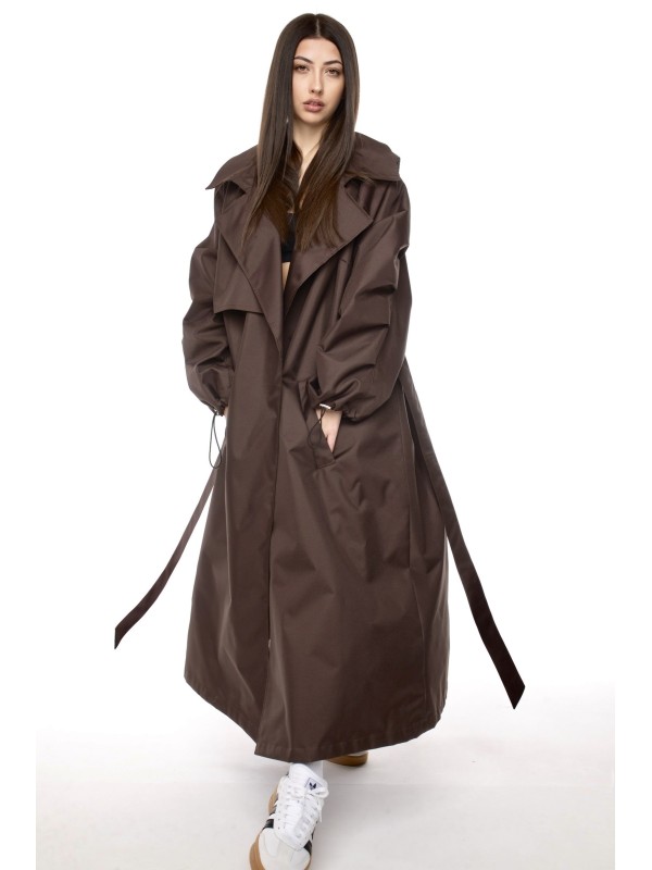 Oversize maxi trench coat in praline