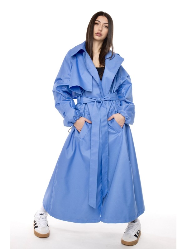 copy of Oversize maxi trench coat in baby blue