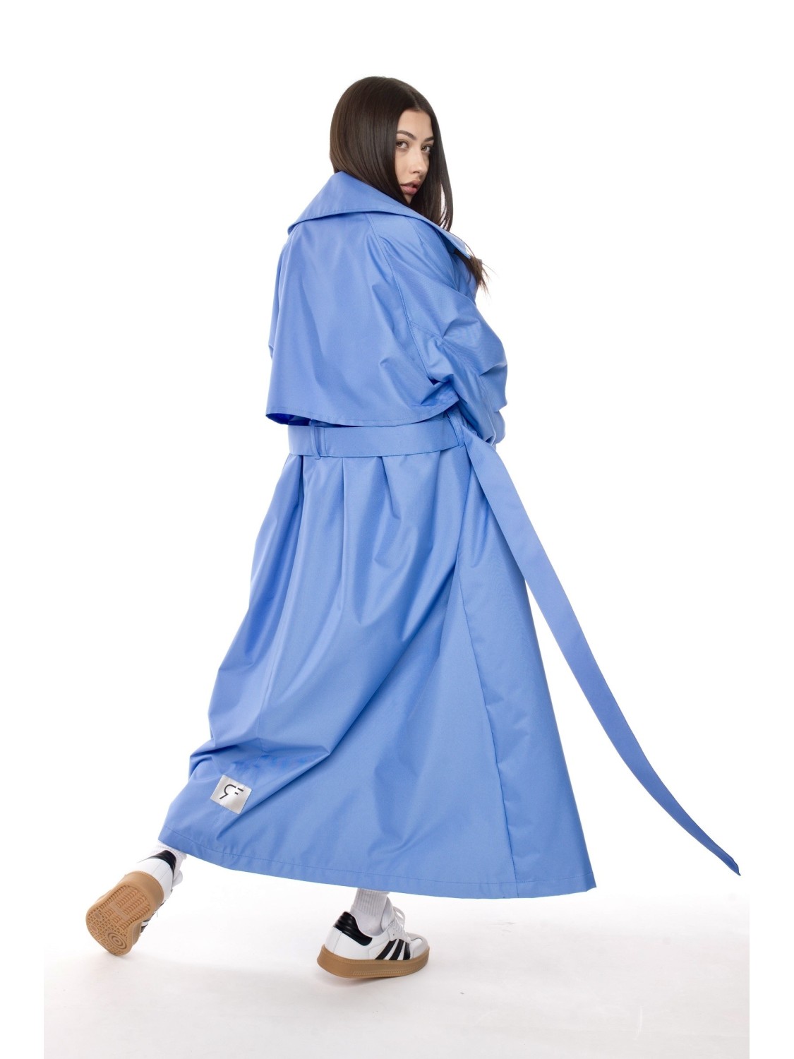 copy of Oversize maxi trench coat in baby blue
