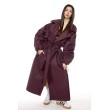Oversize maxi trench coat in burgundy