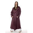 Oversize maxi trench coat in burgundy