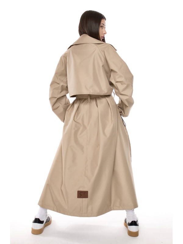 Coat / trench maxi oversize mocca