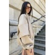 Bomber collar jacket with open sleeves in mocca