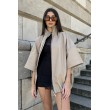 Bomber collar jacket with open sleeves in mocca