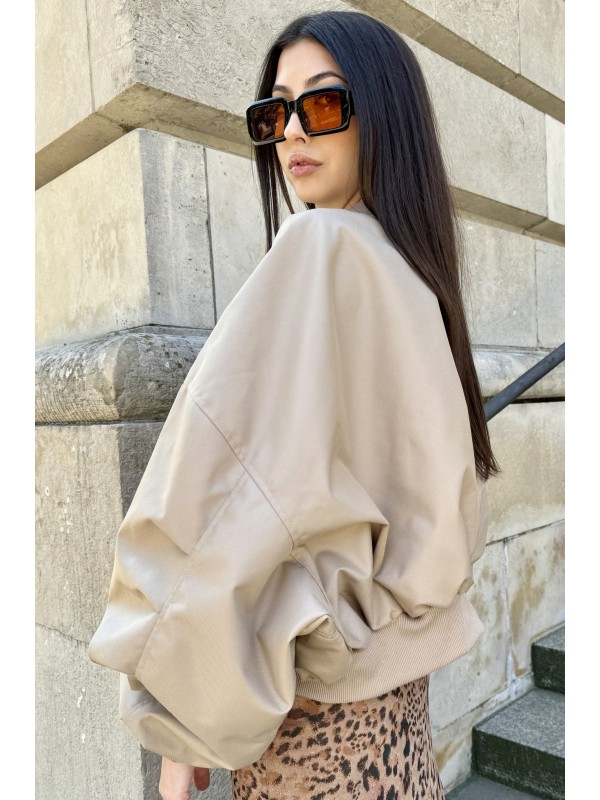 Shorty oversized bomber jacket in mocca