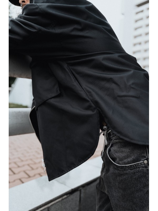 Black oversize shirt jacket