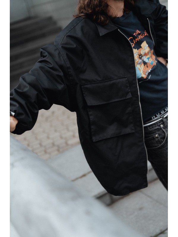 Black oversize shirt jacket