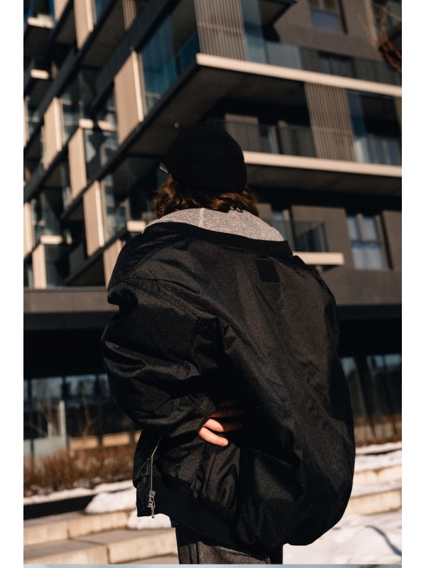 Bomber oversize jacket black