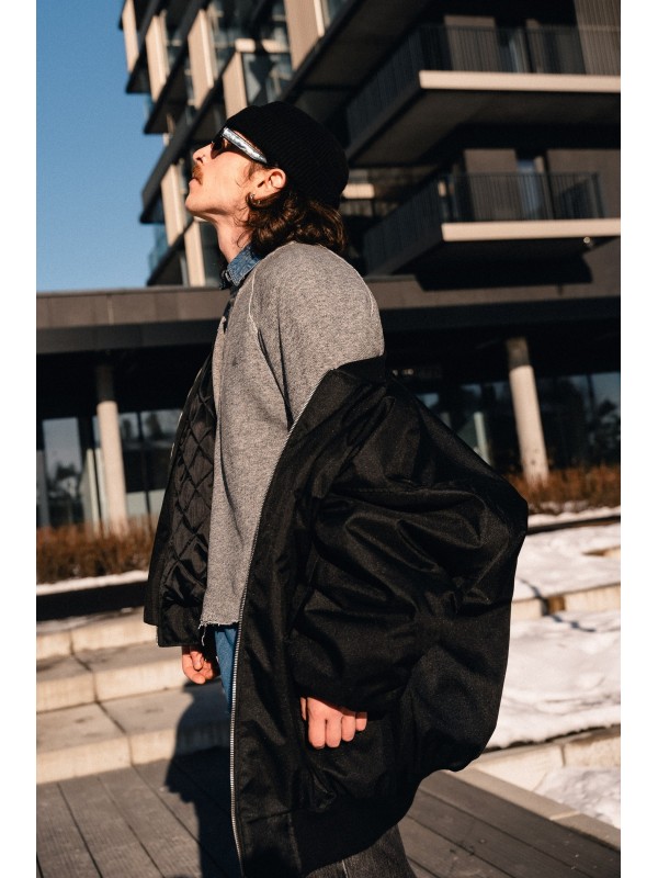 Bomber oversize jacket black