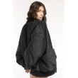 Oversized zipper bomber jacket in black