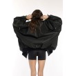 Oversized zipper bomber jacket in black