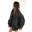 Oversized zipper bomber jacket in black