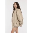 Oversized zipper bomber jacket in mocca